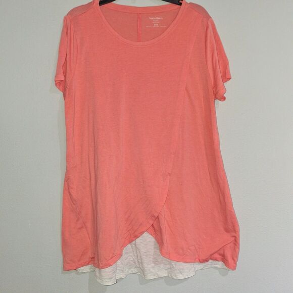 Motherhood Maternity Nursing Orange White Tulip Style Short Sleeve Tshirt Size M - Picture 3 of 10